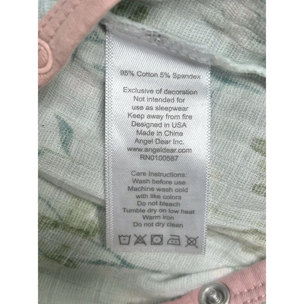 NEW Angel Dear Meadow Floral Wrap Coverall Bodysuit Girls‎ 0-3 Months